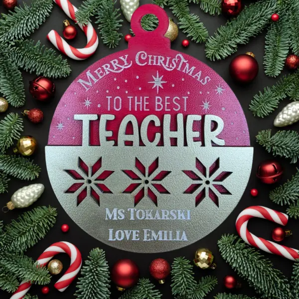 Personalised Teacher Christmas Bauble