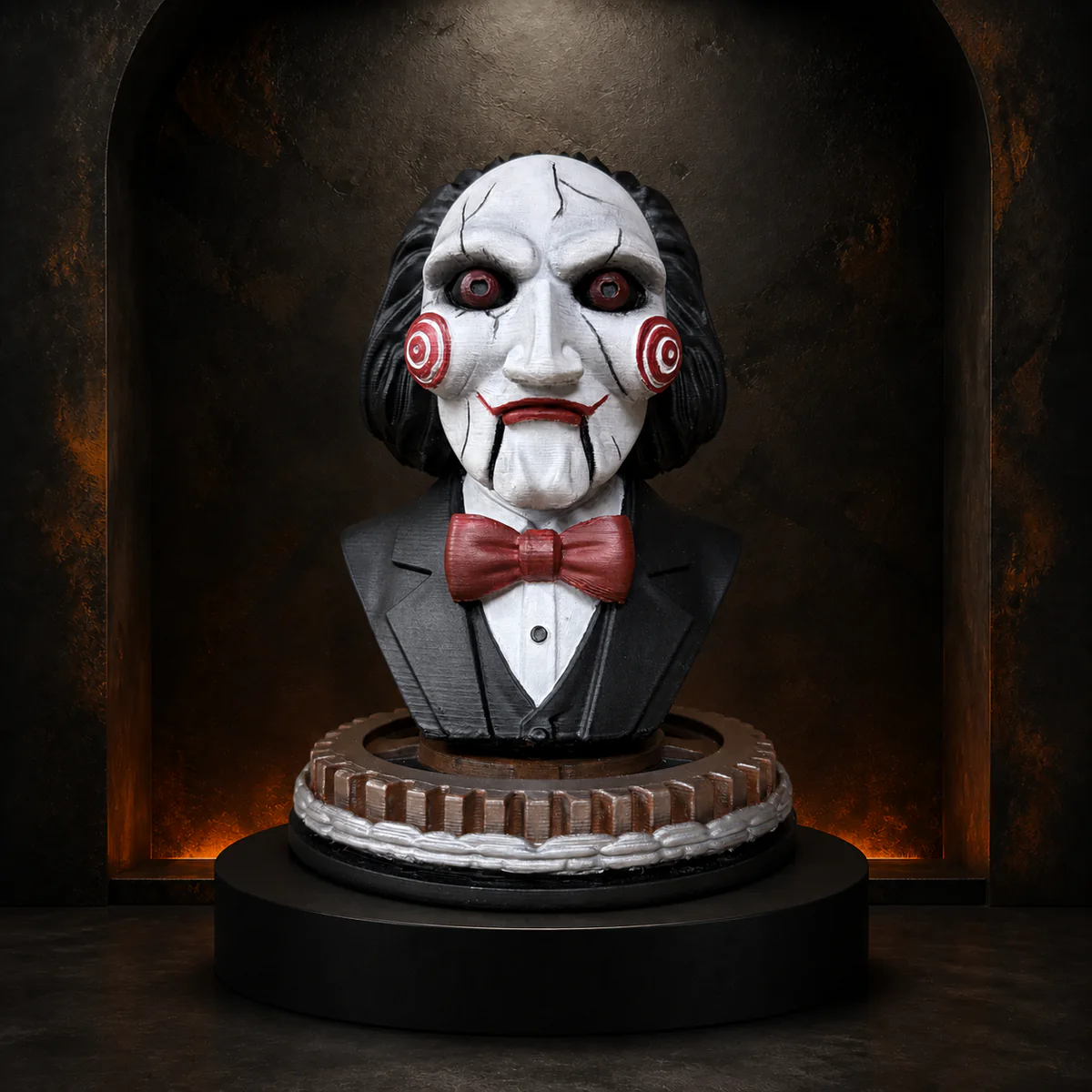 The Spiral Puppet limited-edition hand-airbrushed horror bust by Burnt Toast
