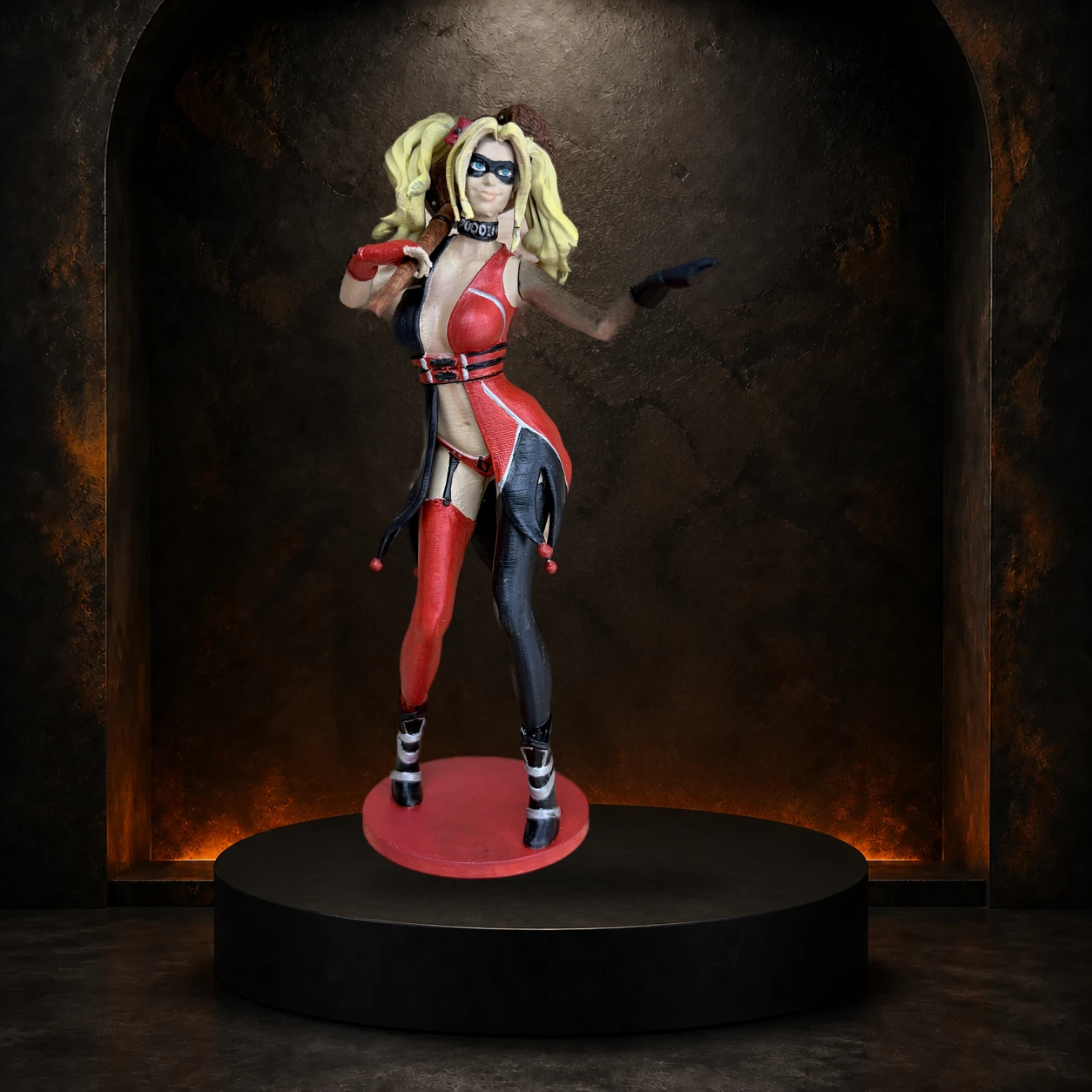 Mad Love limited-run hand-airbrushed jester figure by Burnt Toast