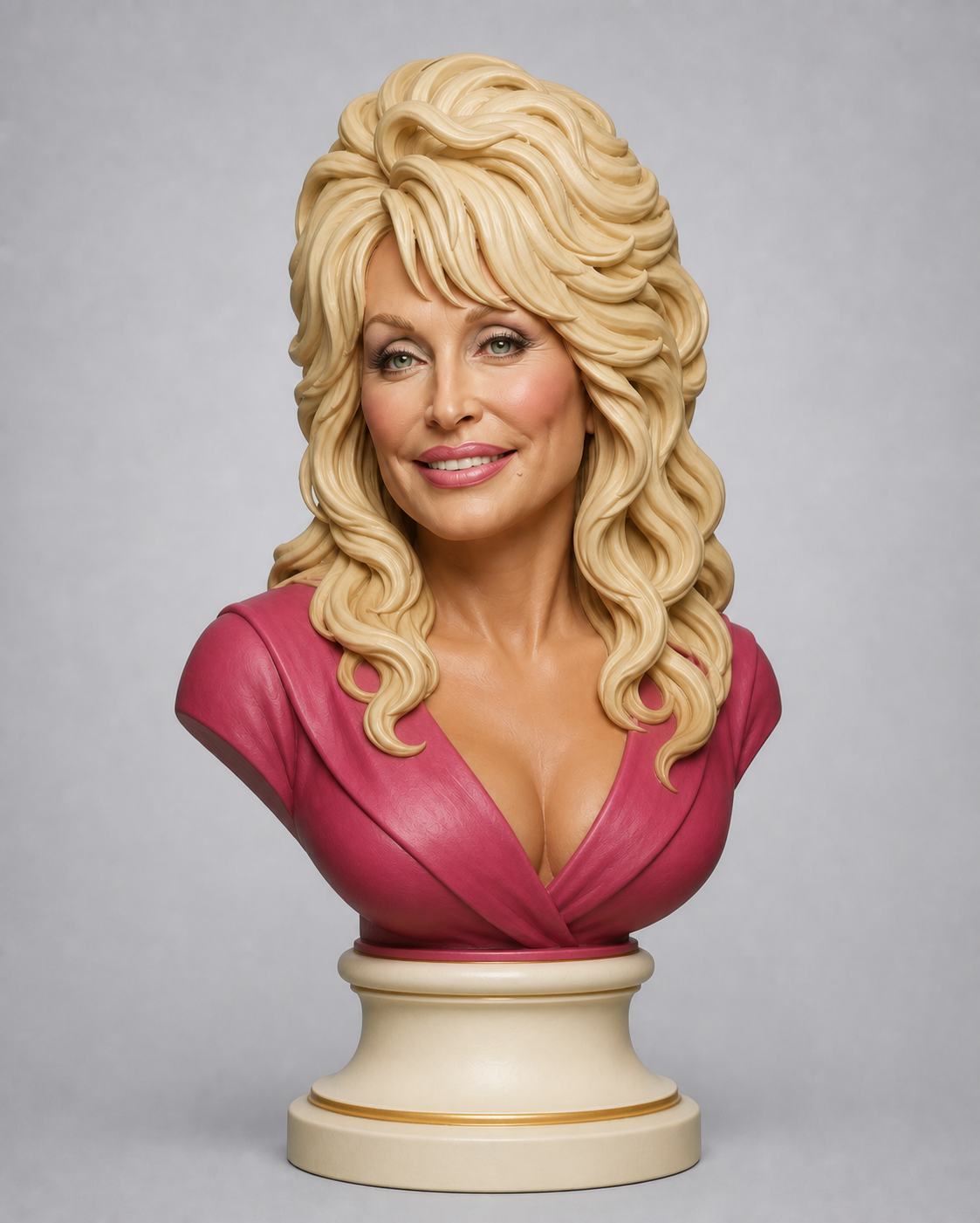 Dolly Parton tribute bust in a hand-airbrushed full-colour finish